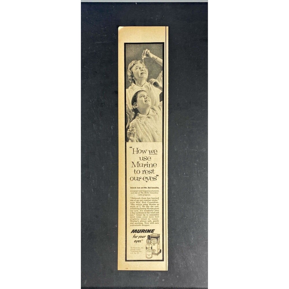 Murine for Your Eyes "Use Murine to Rest Your Eyes" Vintage Print Ad 1957
